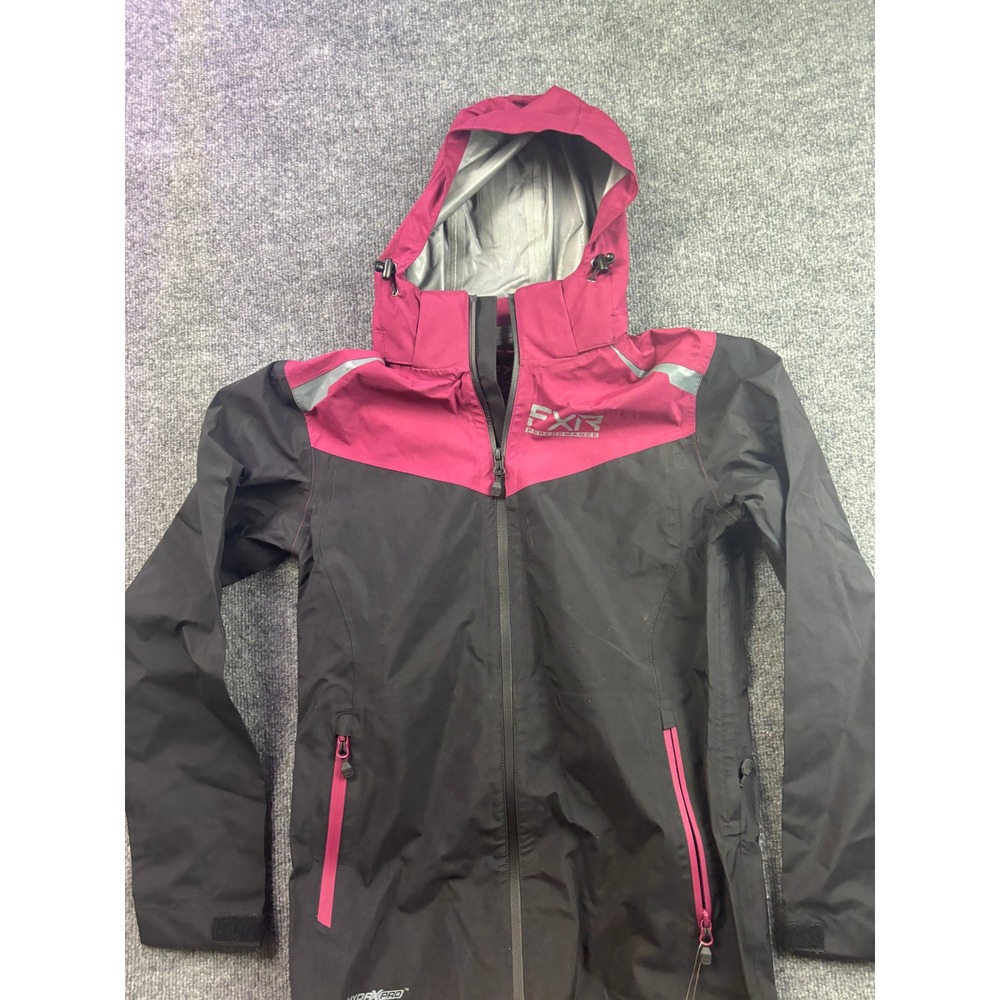 FXR Adventure Tri-Laminate Jacket Womens S Black Wine HydrX Pro Shell Hooded